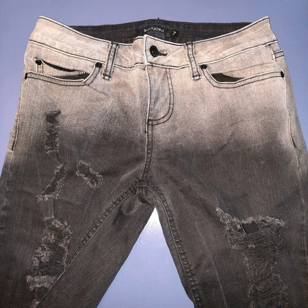 Blackheart Black and White Ripped Skinny Jeans